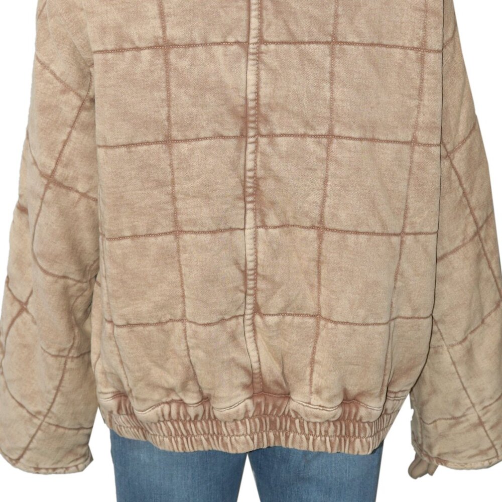 Free People Dolman Quilted Knit Jacket Top Champange Diamonds New - Picture 8 of 8